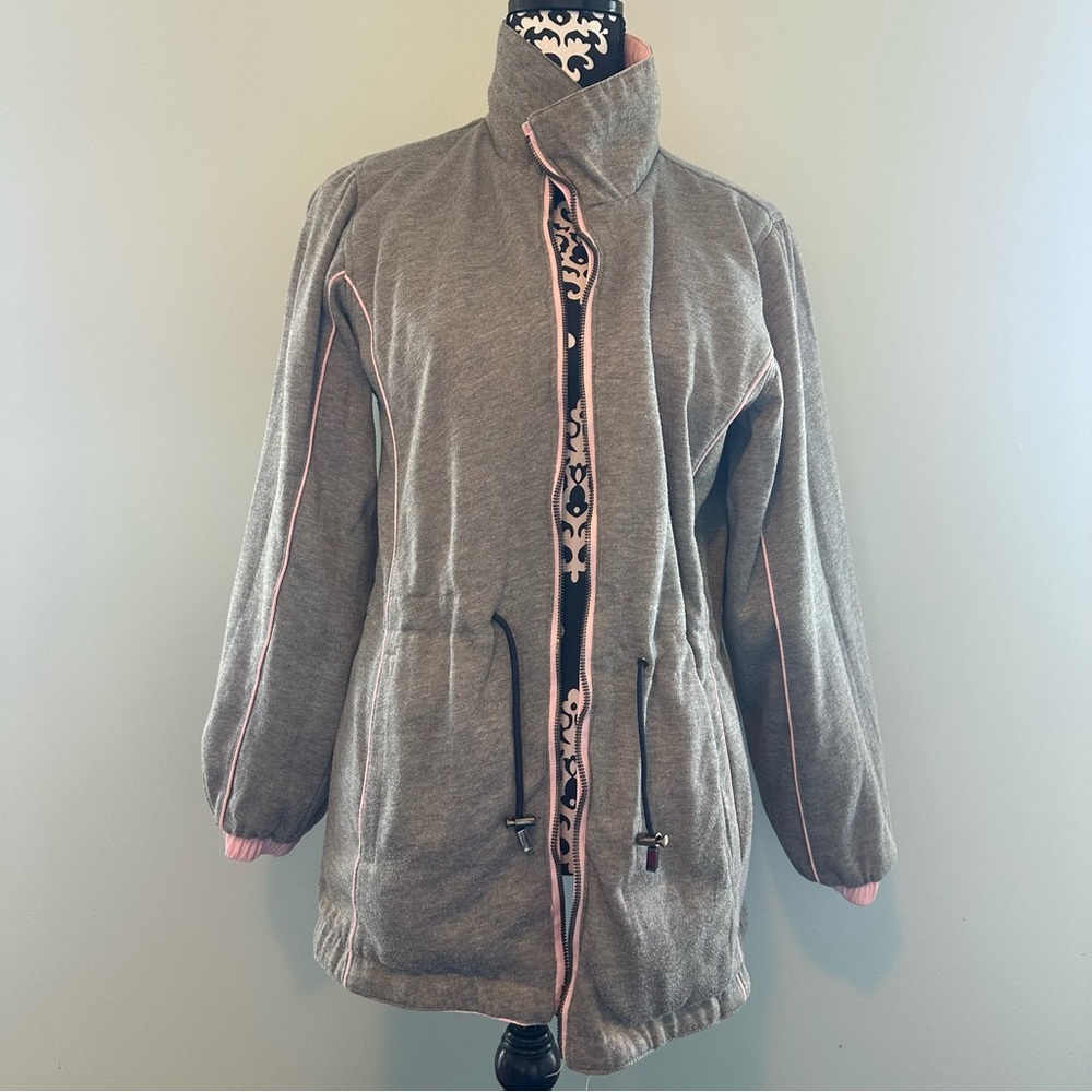 Light Pink and Gray Reversible Windbreaker Jacket - Picture 2 of 2